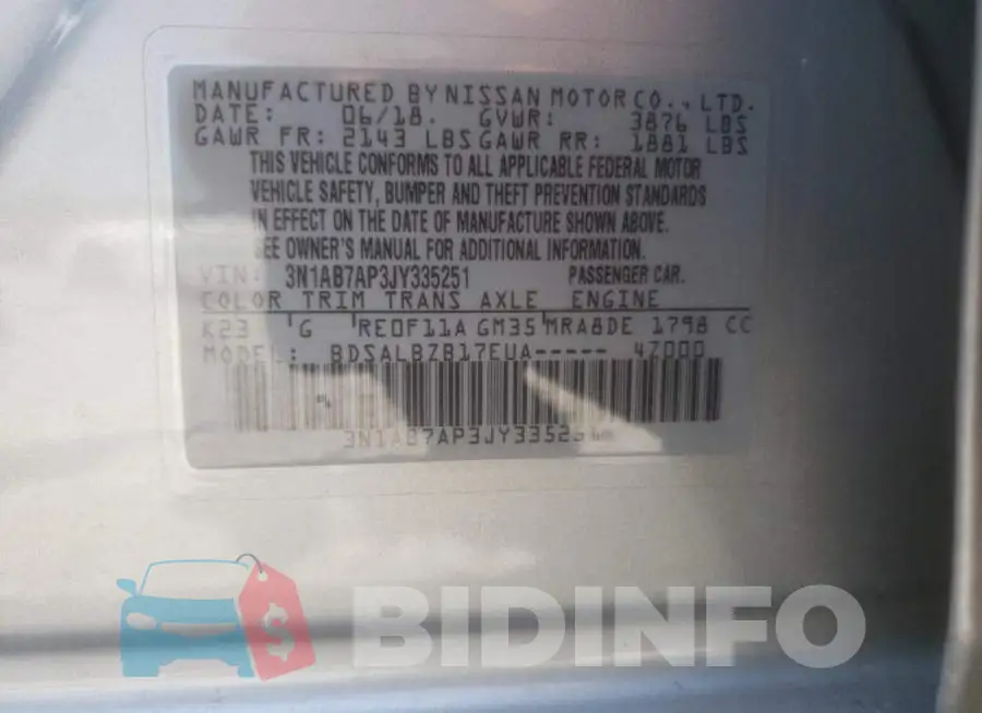 3N1AB7AP3JY335251 Photo# 10