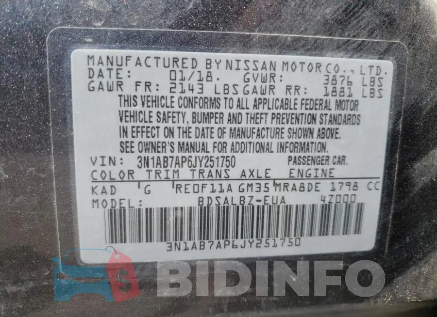 3N1AB7AP6JY251750 Photo# 10