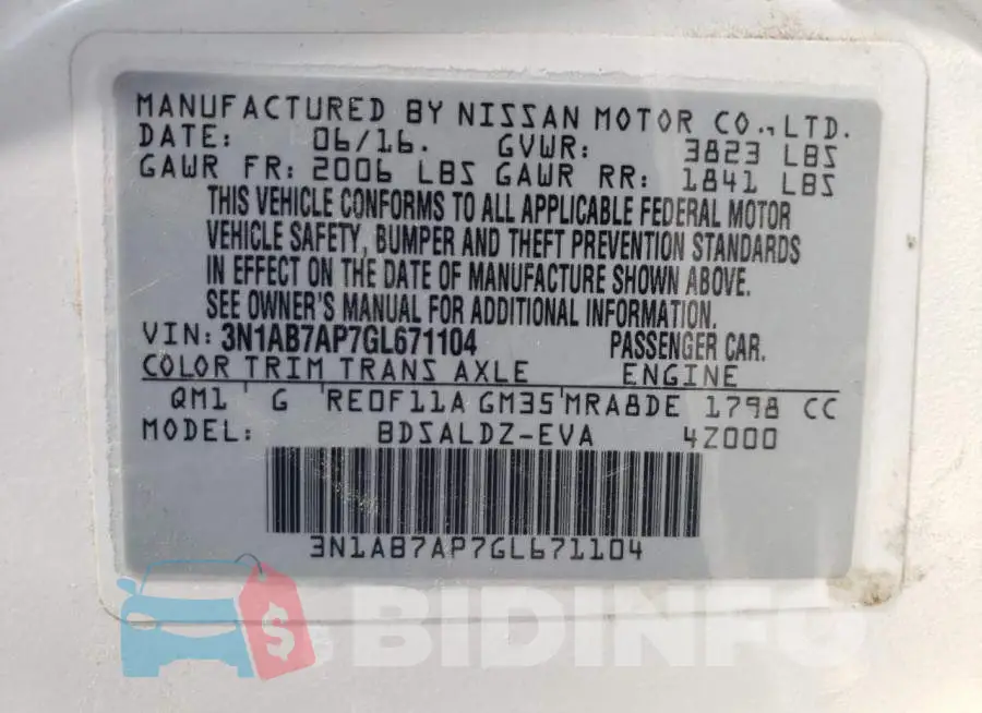 3N1AB7AP7GL671104 Photo# 10