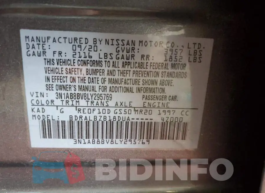 3N1AB8BV8LY295769 Photo# 10
