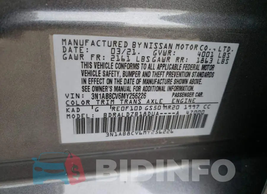 3N1AB8CV6MY256226 Photo# 10