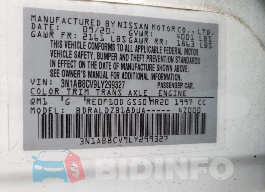 3N1AB8CV9LY299327 Photo# 10