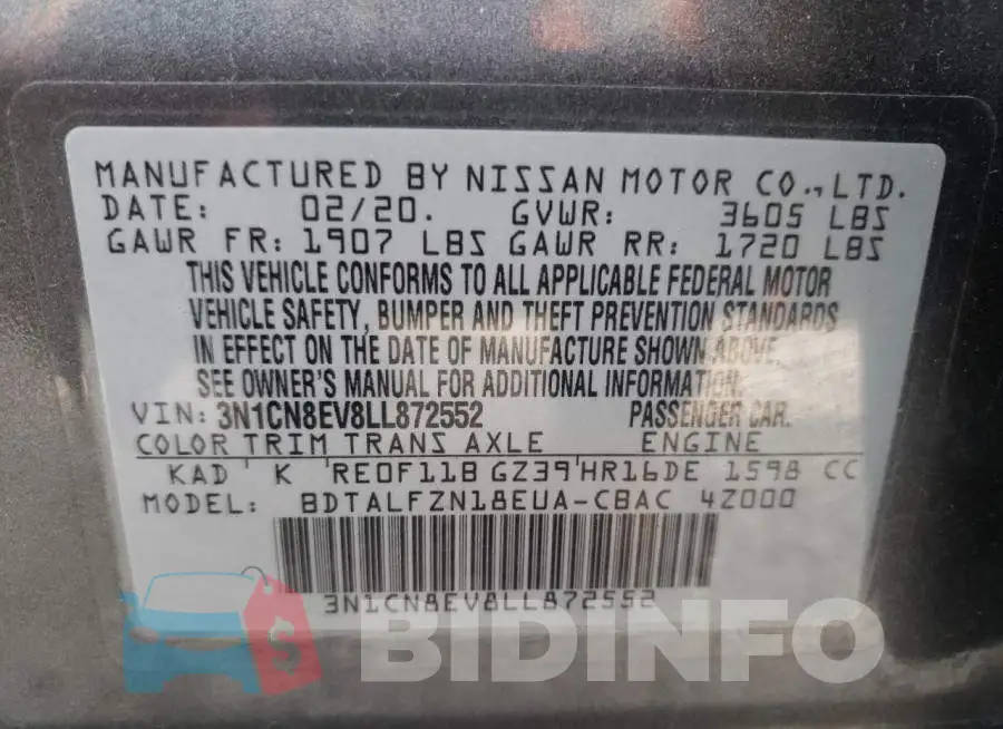 3N1CN8EV8LL872552 Photo# 10