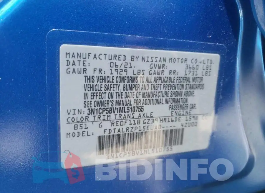 3N1CP5BV1ML510755 Photo# 10