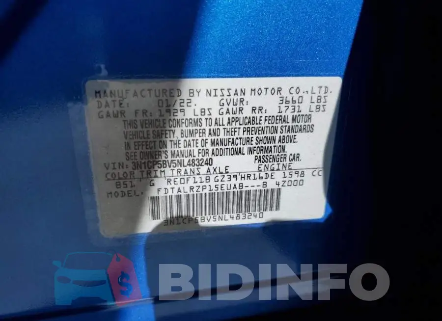 3N1CP5BV5NL483240 Photo# 10