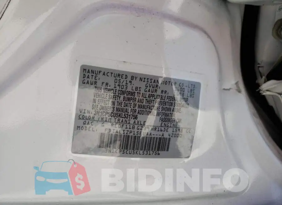3N1CP5CU5KL531756 Photo# 10