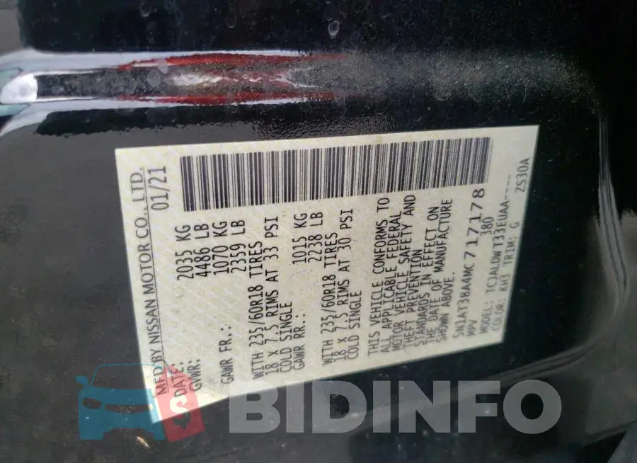 5N1AT3BA4MC717178 Photo# 10