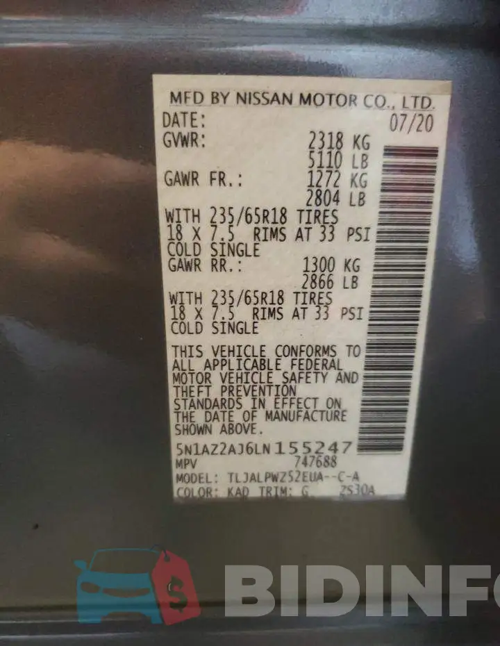 5N1AZ2AJ6LN155247 Photo# 10