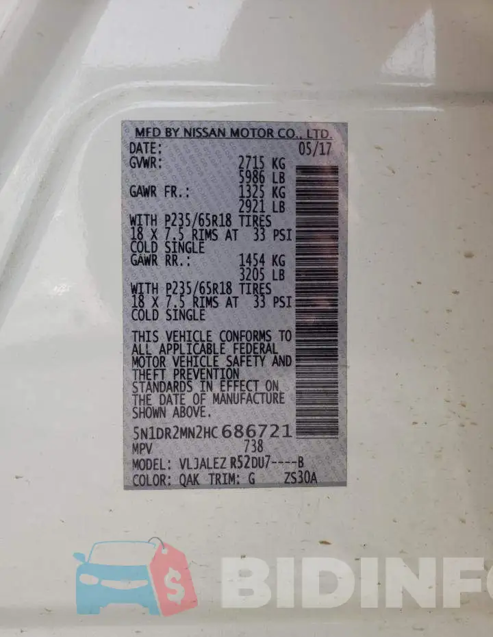 5N1DR2MN2HC686721 Photo# 10