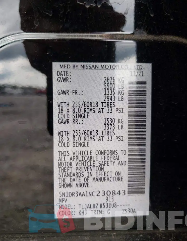 5N1DR3AA1NC230843 Photo# 10
