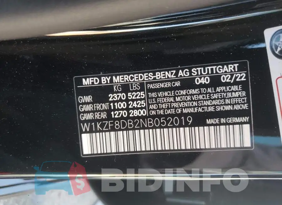 W1KZF8DB2NB052019 Photo# 10