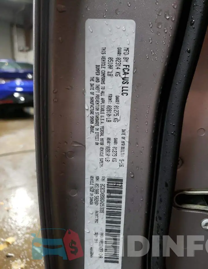 2C3CDXBG8GH251699 Photo# 10