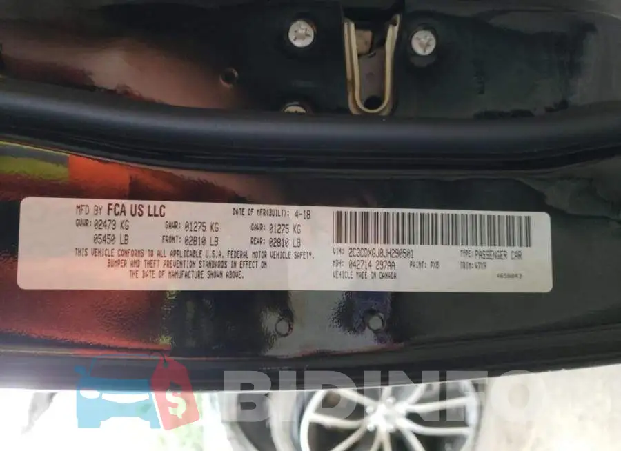 2C3CDXGJ8JH290501 Photo# 10