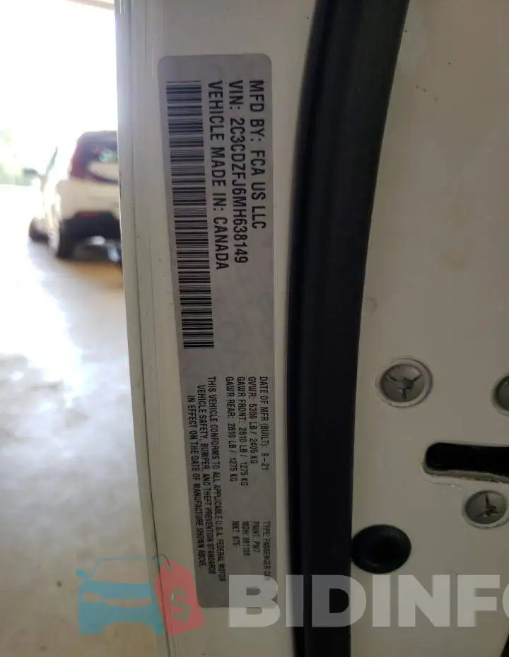 2C3CDZFJ6MH638149 Photo# 10
