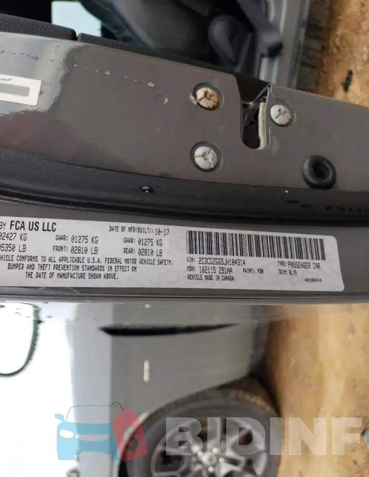 2C3CDZGG5JH184314 Photo# 10