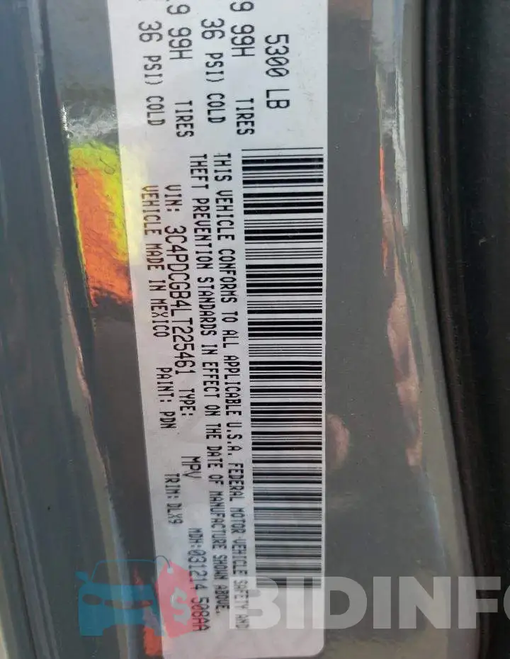 3C4PDCGB4LT225461 Photo# 10
