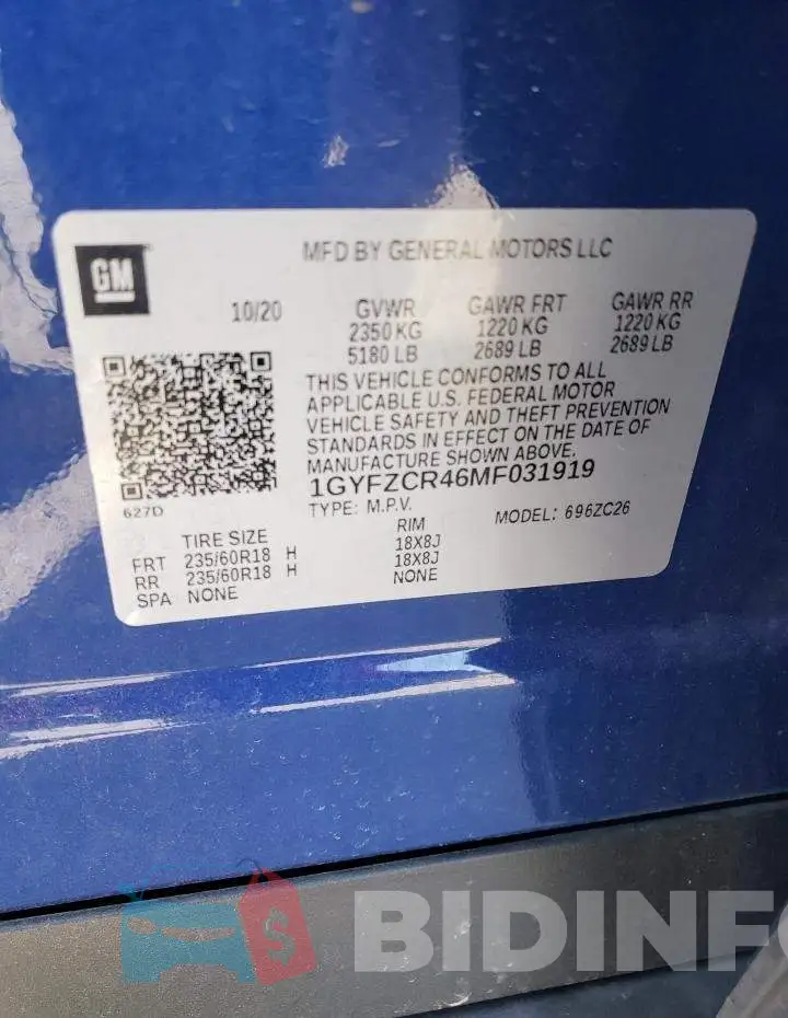 1GYFZCR46MF031919 Photo# 10