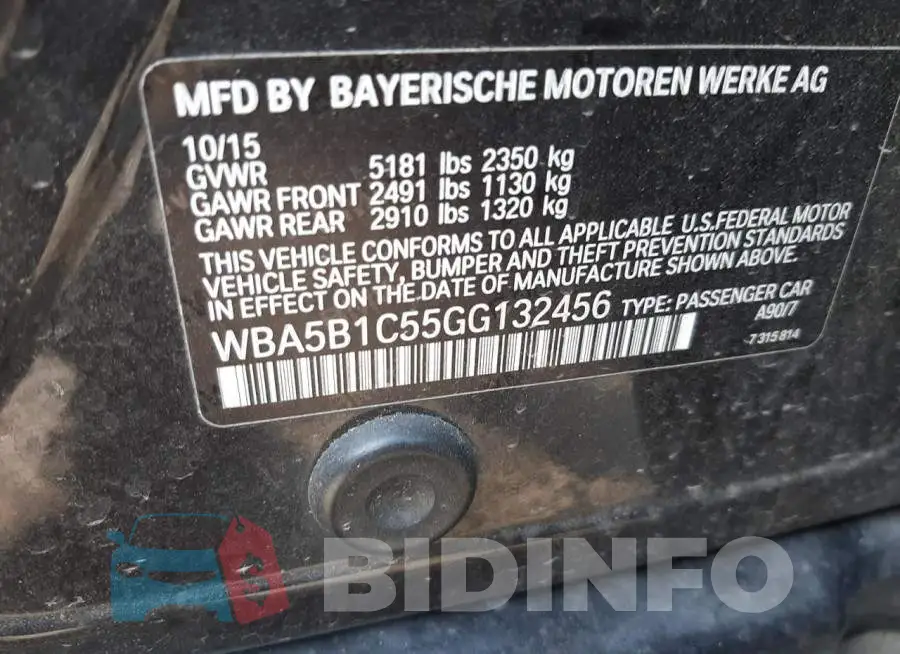 WBA5B1C55GG132456 Photo# 10