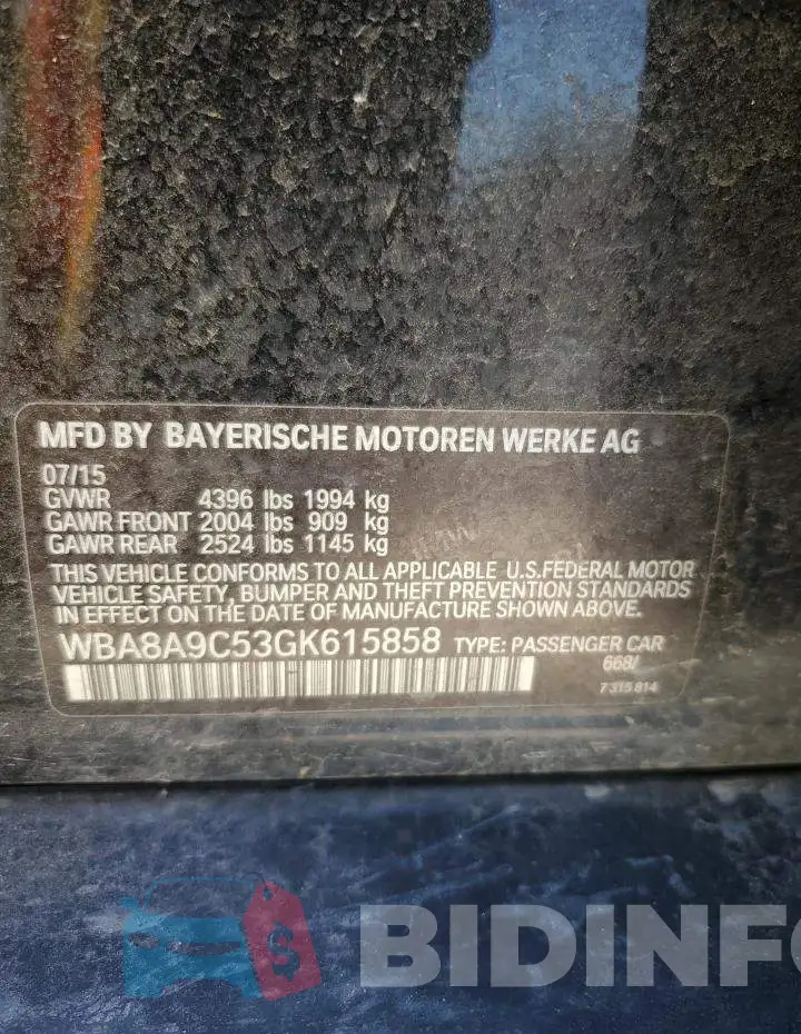 WBA8A9C53GK615858 Photo# 10