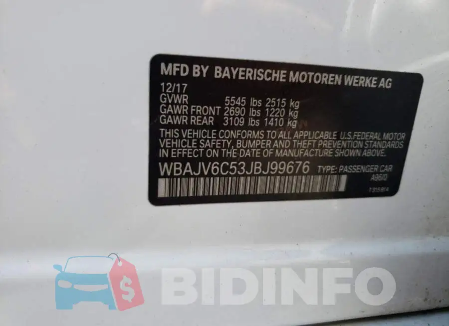 WBAJV6C53JBJ99676 Photo# 10