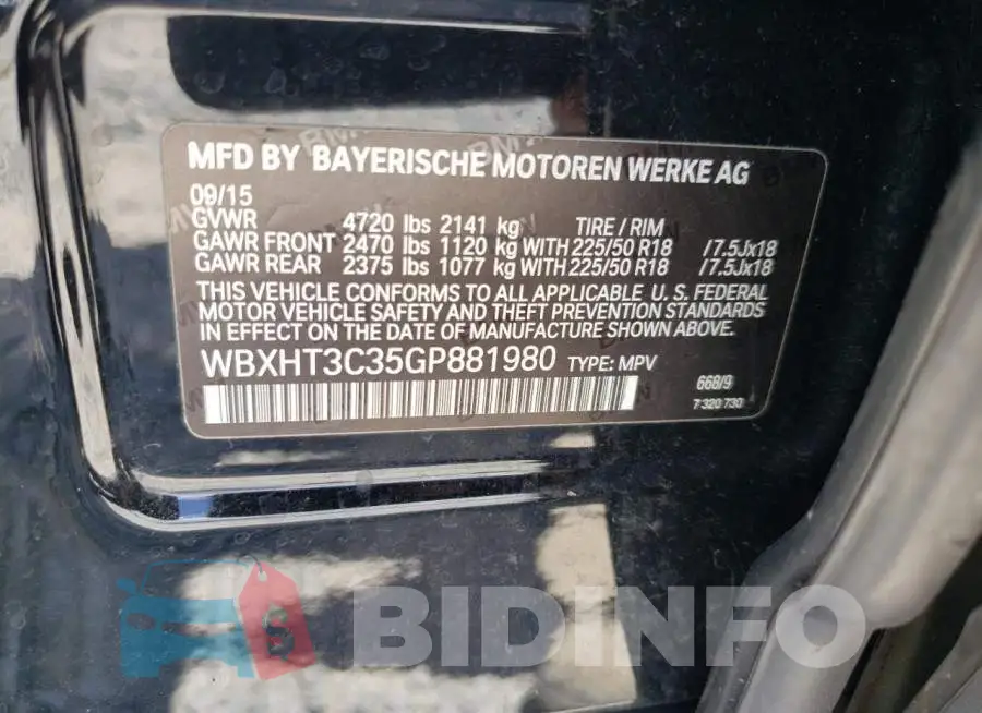 WBXHT3C35GP881980 Photo# 10