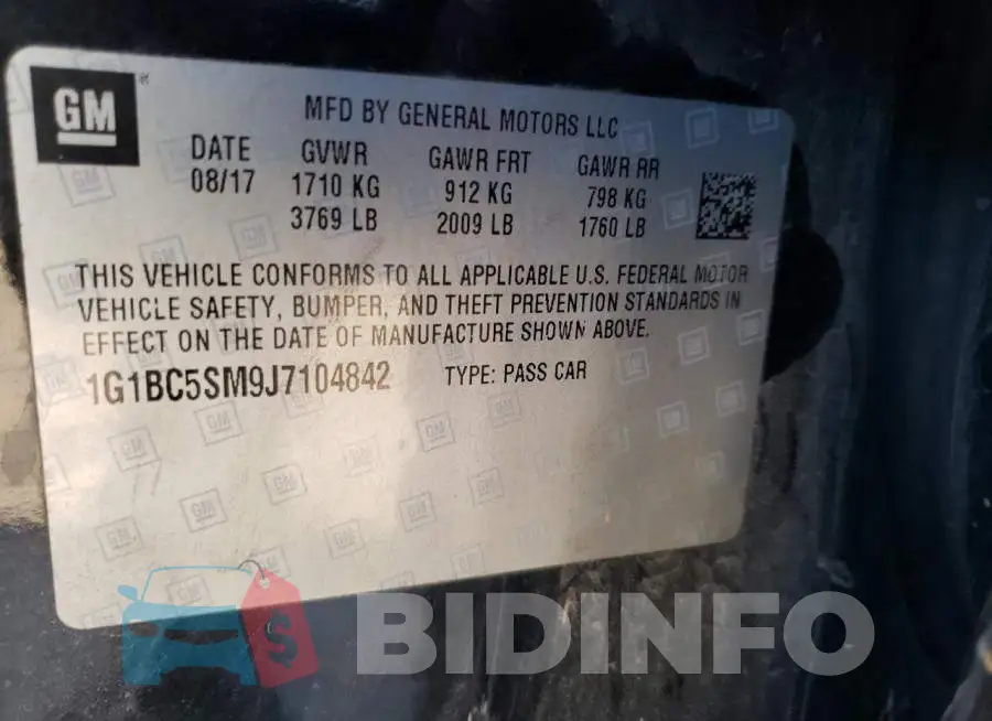 1G1BC5SM9J7104842 Photo# 10