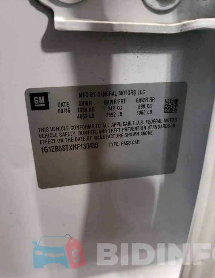 1G1ZB5STXHF130438 Photo# 10