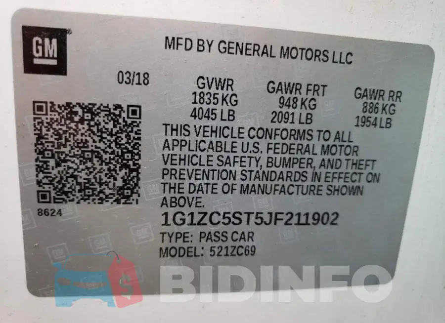 1G1ZC5ST5JF211902 Photo# 10