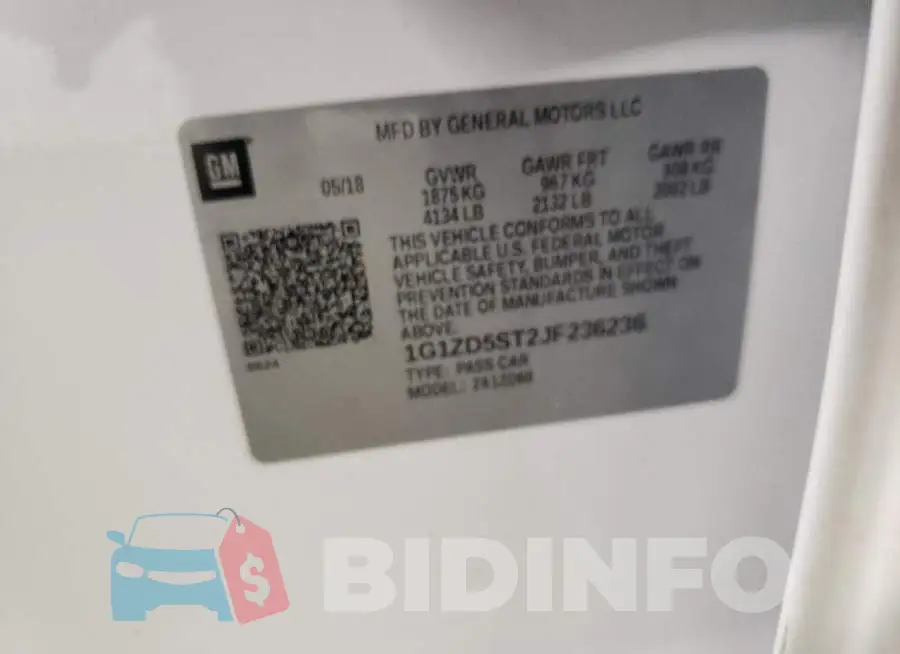 1G1ZD5ST2JF236236 Photo# 10