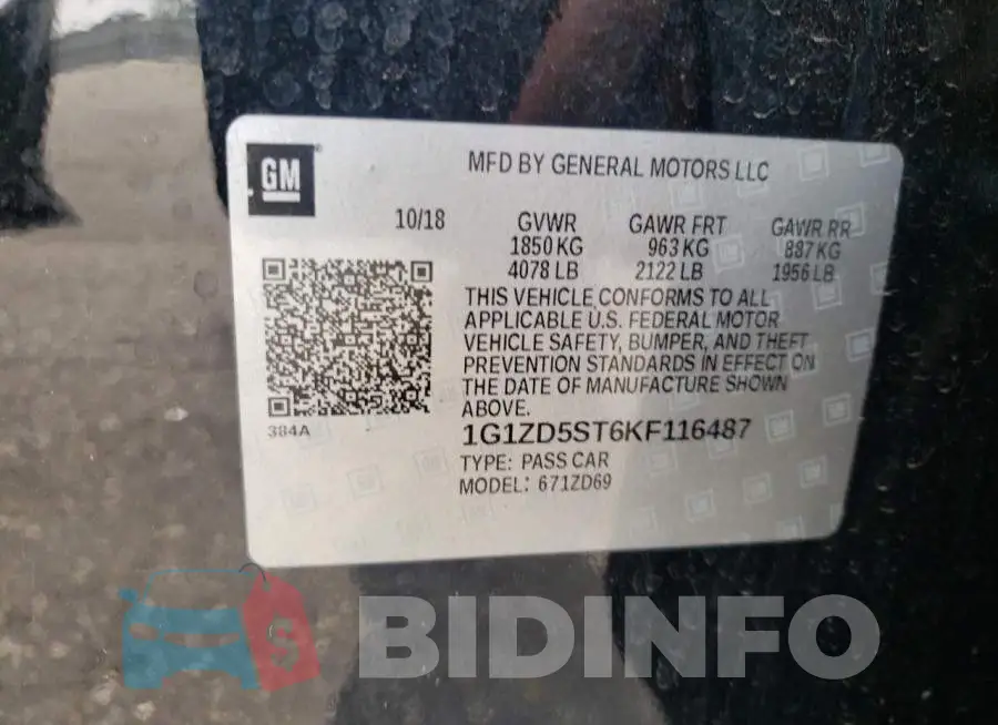 1G1ZD5ST6KF116487 Photo# 10