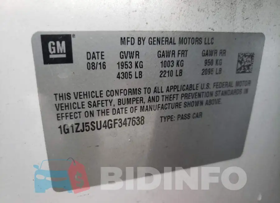 1G1ZJ5SU4GF347638 Photo# 10