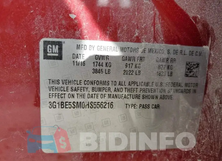 3G1BE5SM0HS556216 Photo# 10