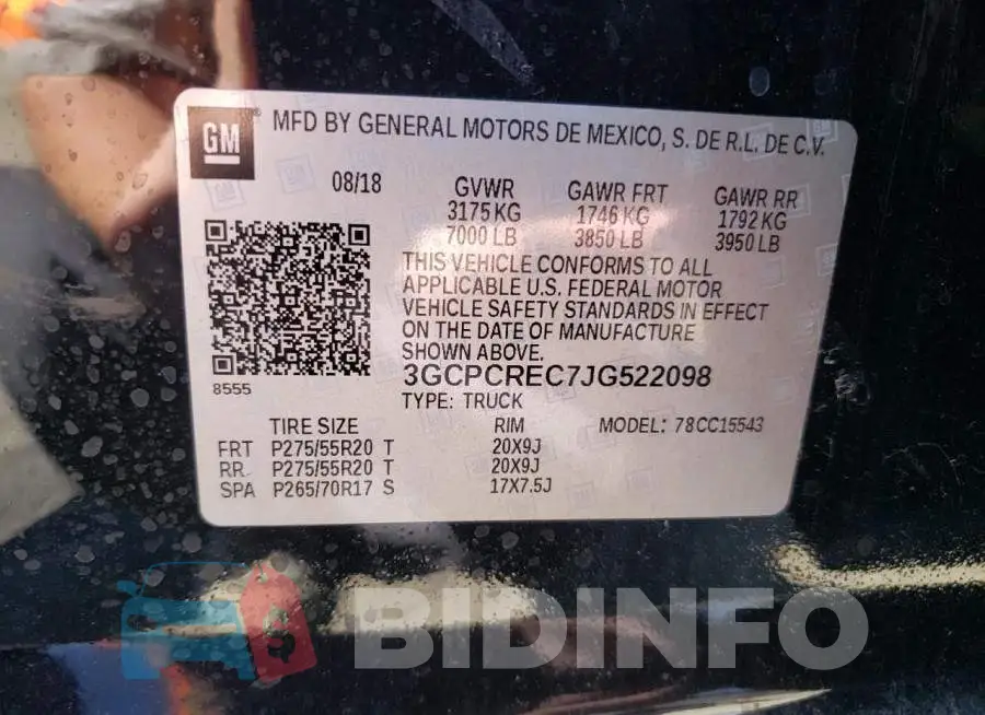 3GCPCREC7JG522098 Photo# 10