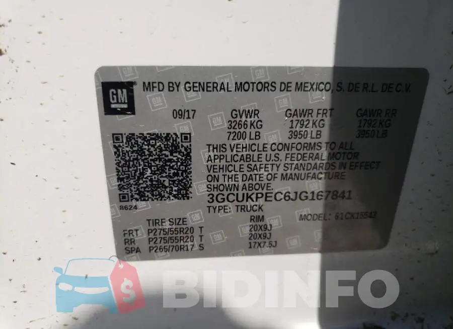3GCUKPEC6JG167841 Photo# 10