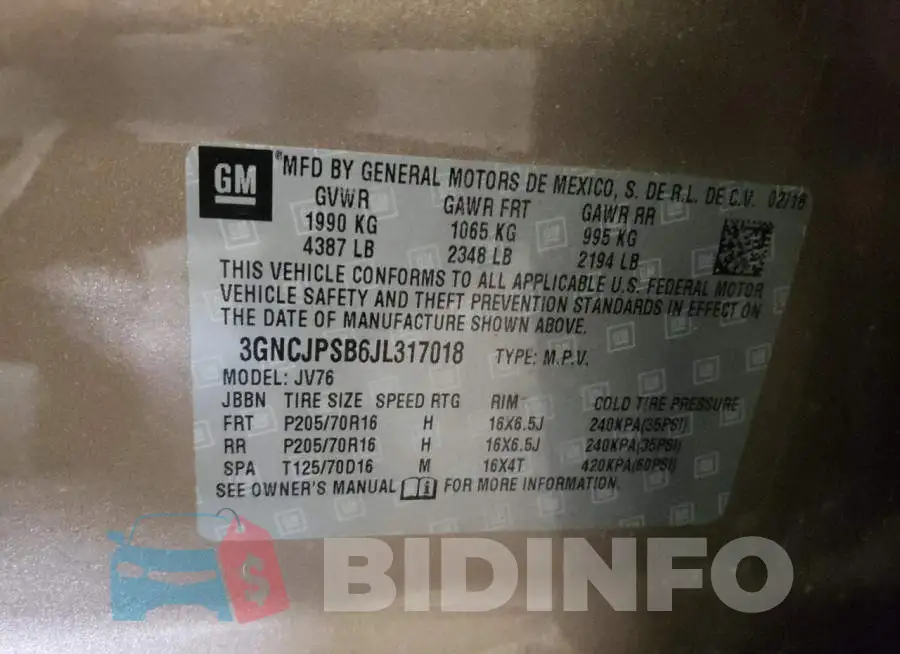 3GNCJPSB6JL317018 Photo# 10
