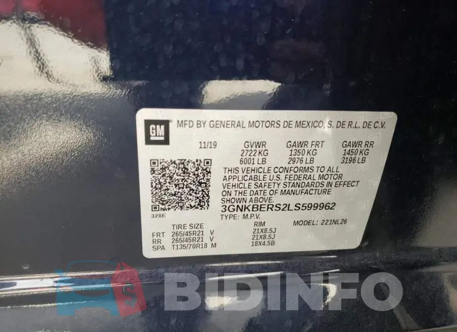3GNKBERS2LS599962 Photo# 10