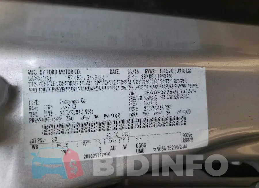 1FADP3F25GL331579 Photo# 10