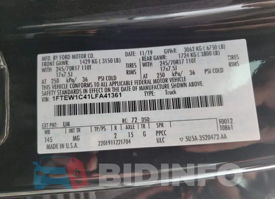 1FTEW1C41LFA41361 Photo# 10
