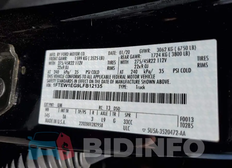 1FTEW1EG9LFB12135 Photo# 10