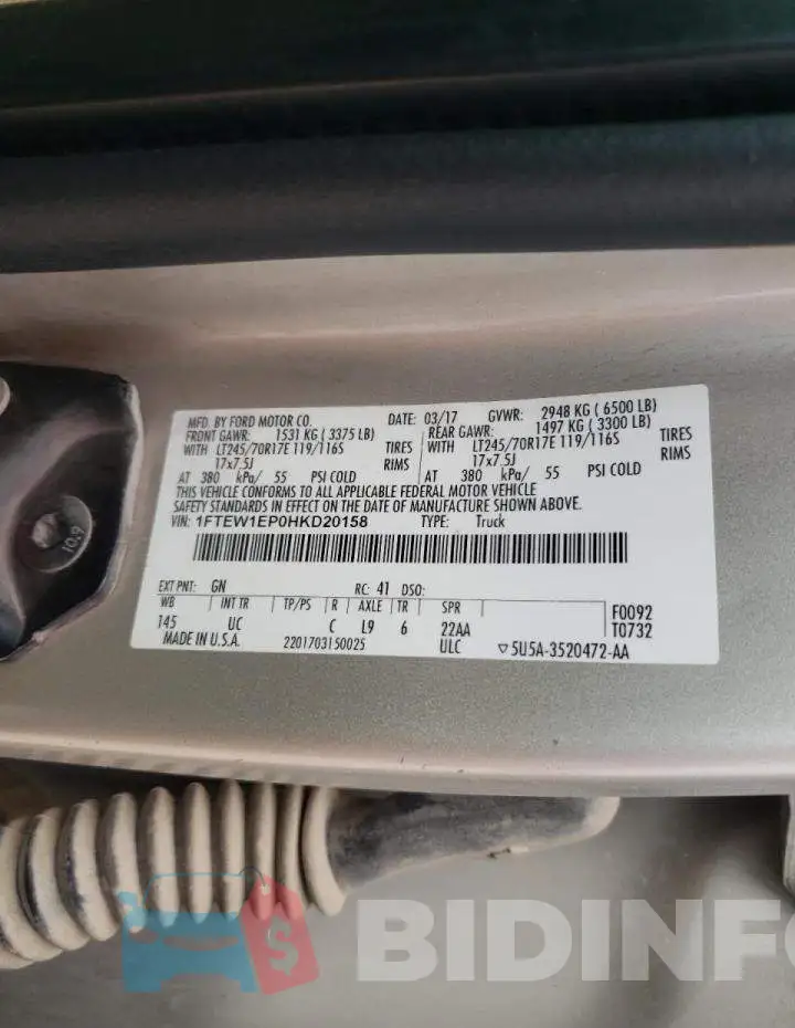 1FTEW1EP0HKD20158 Photo# 10