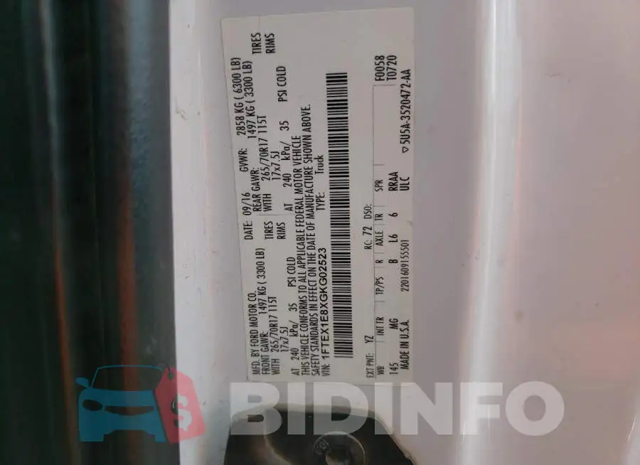 1FTEX1E8XGKG02523 Photo# 10