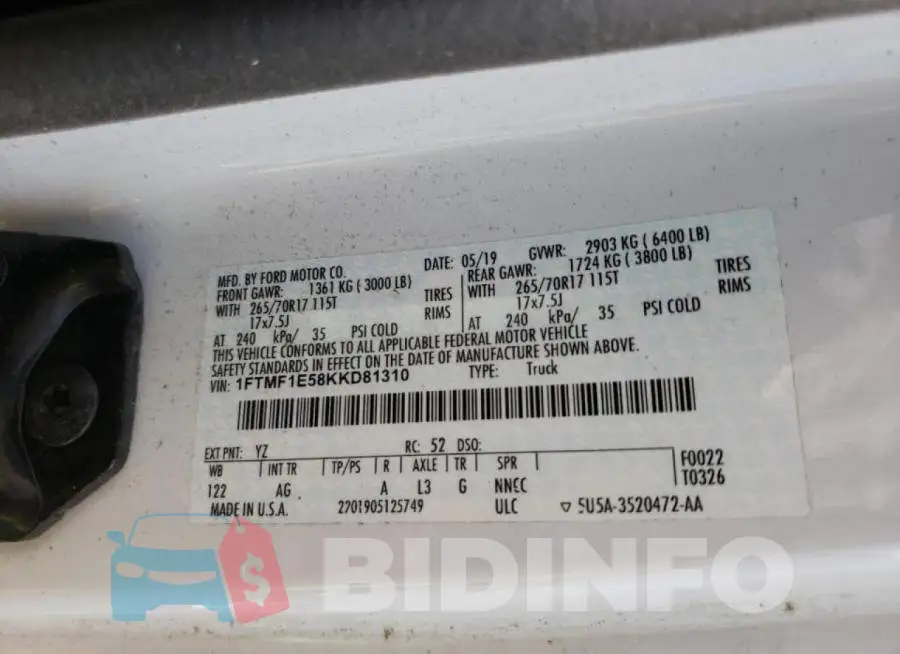 1FTMF1E58KKD81310 Photo# 10