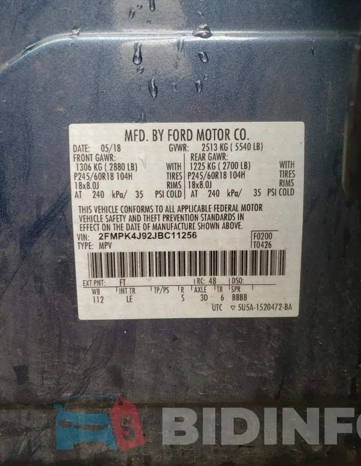2FMPK4J92JBC11256 Photo# 10