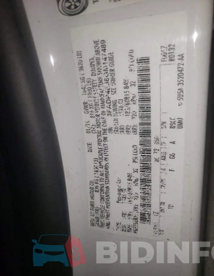 3FADP4EJ8GM147489 Photo# 10