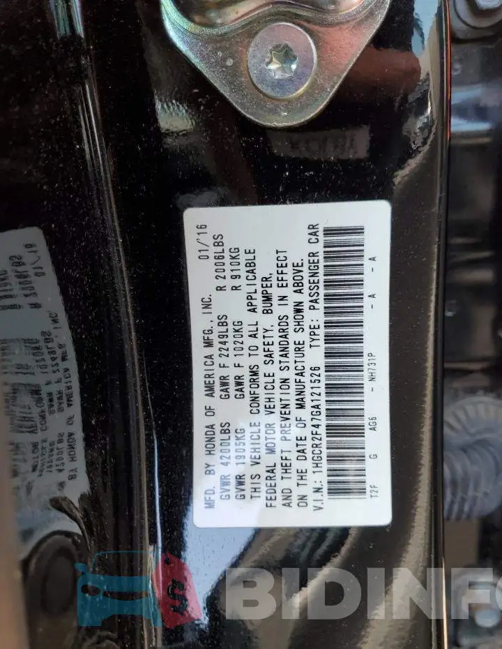 1HGCR2F47GA121526 Photo# 10