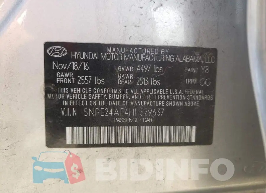 5NPE24AF4HH529637 Photo# 10