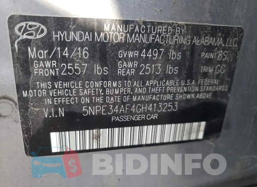 5NPE34AF4GH413253 Photo# 10