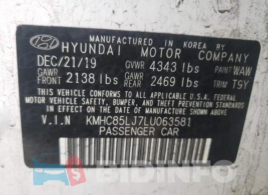 KMHC85LJ7LU063581 Photo# 10