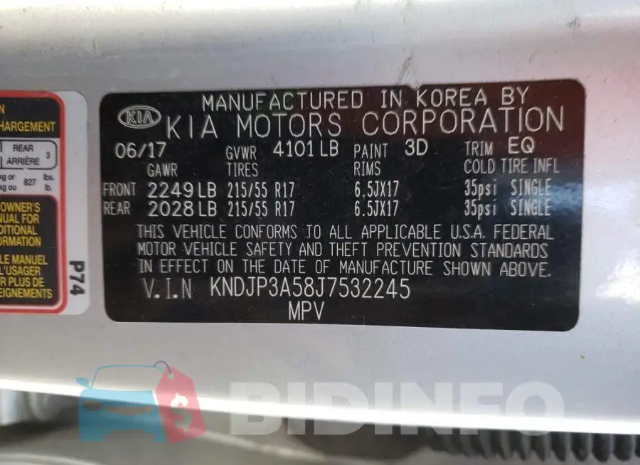 KNDJP3A58J7532245 Photo# 10