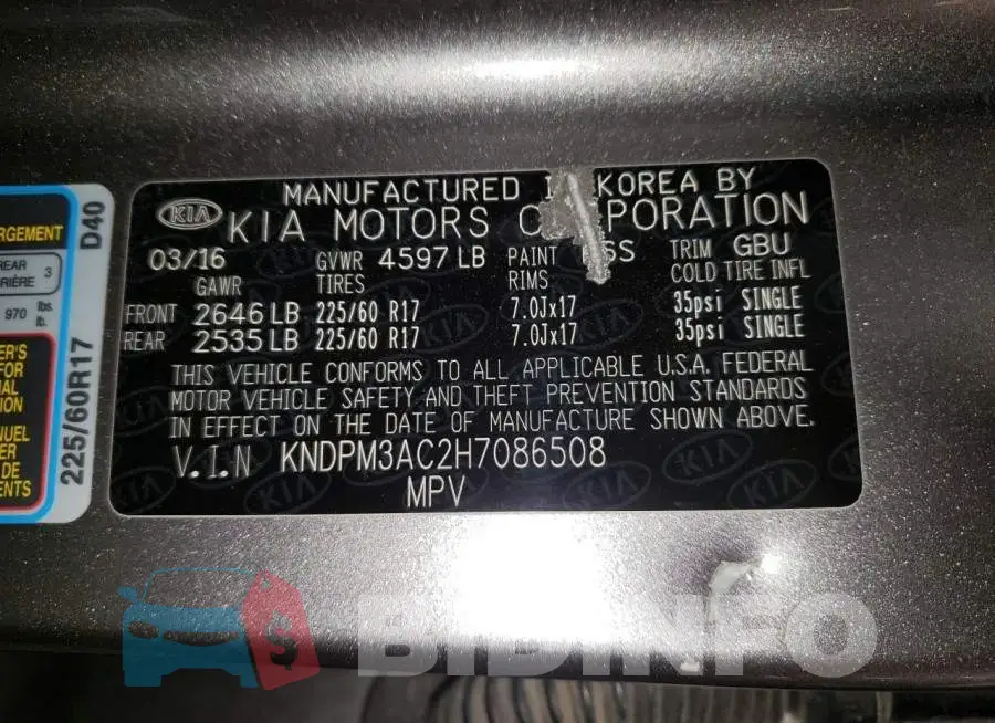 KNDPM3AC2H7086508 Photo# 10